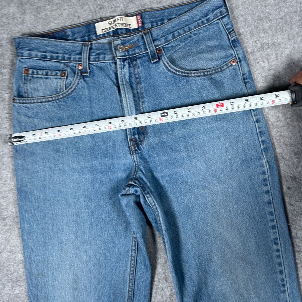 Levi's 516 Denim Jeans Mens 34x30 Blue Slim Fit Straight Leg Raw Hem - Picture 6 of 16